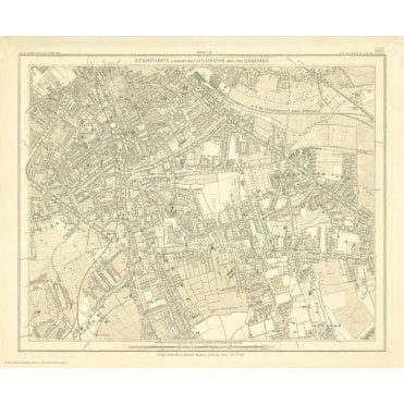 Stanford's Library Map of London Sheet 15 Black and White (1