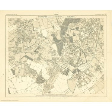 Stanford's Library Map of London Sheet 23 Black and White (1