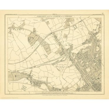 Stanford's Library Map of London Sheet 5 Black and White (18