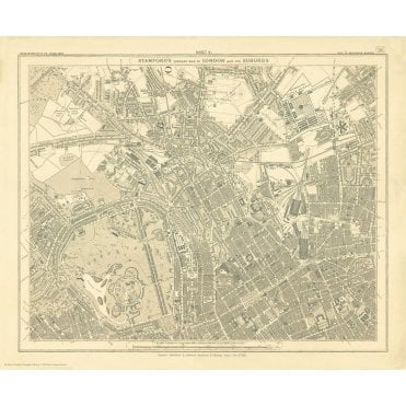 Stanford's Library Map of London Sheet 6 Black and White (18