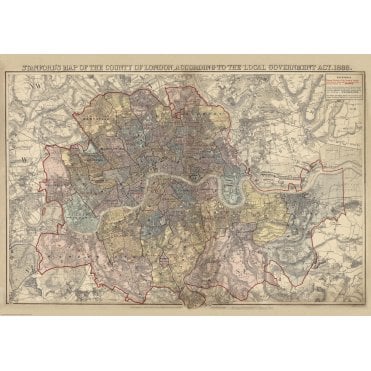 Stanford's Map of the County of London (1888)