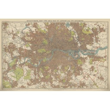Stanford's New Two Inch Map of London (1913)