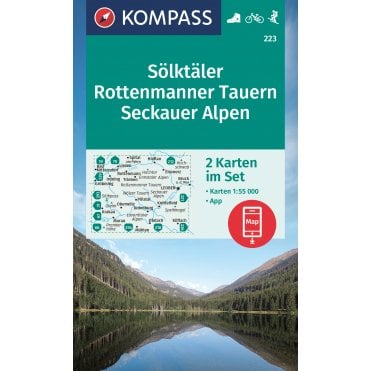 Stein, Rottenmanner Tauern, Seckau Alps (2 map set) | Kompass hiking map 223