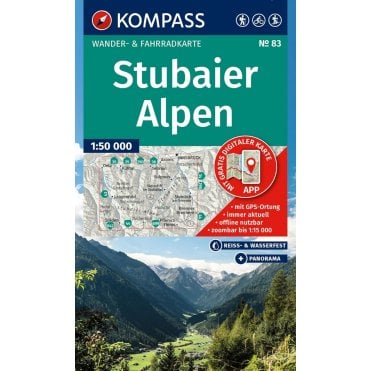 Stubai Alps | Kompass hiking map 83