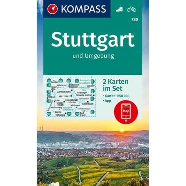 Stuttgart Area (2 map set) | Kompass hiking map 780