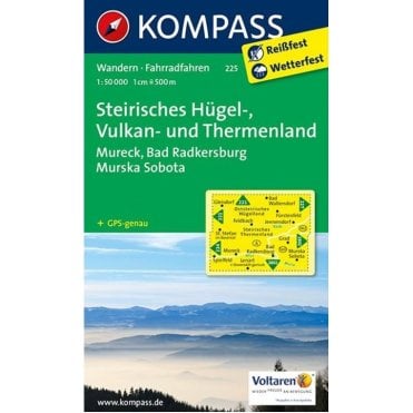 Styrian hills, volcanic u. Thermenland | Kompass hiking map 225