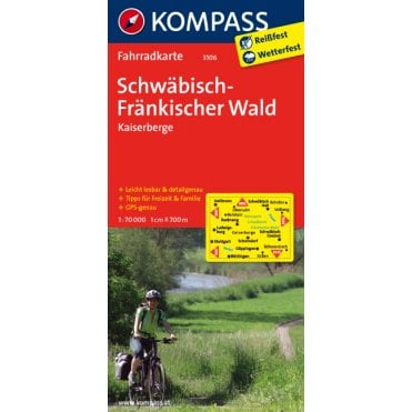 Swabian, Franconian Forest, Kaiserberge | Kompass cycling map 3106