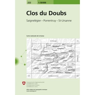 Swiss National Map 222: Clos Du Doubs