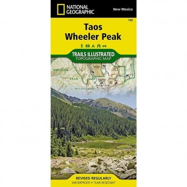 Taos, Wheeler Peak Trail Map - Nat Geo 730