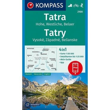 Tatra, Hohe, Westliche, Belaer | Kompass hiking map 2100