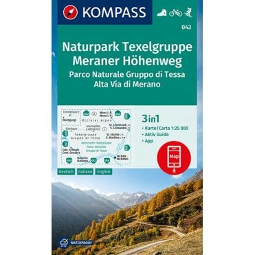 Texel Group Nature Park, Merano High Path | Kompass hiking map 043