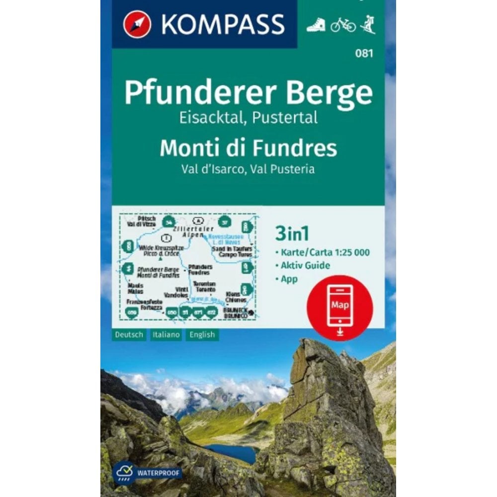 Puster Valley Map The Fundres Mountains (Pfunderer Berge), Eisacktal, Pustertal ...