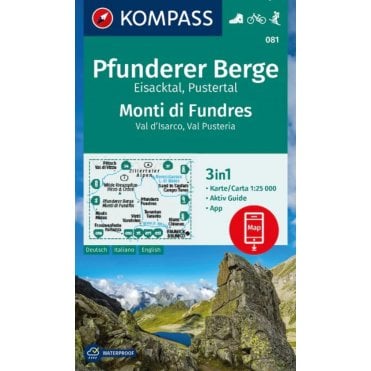 The Fundres Mountains (Pfunderer Berge), Eisacktal, Pustertal, Eisacktal valley, Puster valley | Kompass hiking map 081