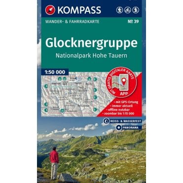 The Glockner Group, Hohe Tauern National Park | Kompass hiking map 39