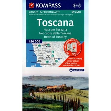 The heart of Tuscany (4 map set) | Kompass hiking map 2440