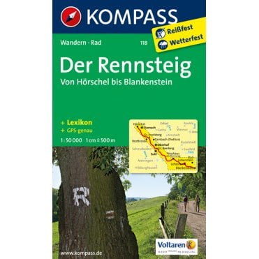 The Rennsteig, from Horschel to Blankenstein | Kompass hiking map 118