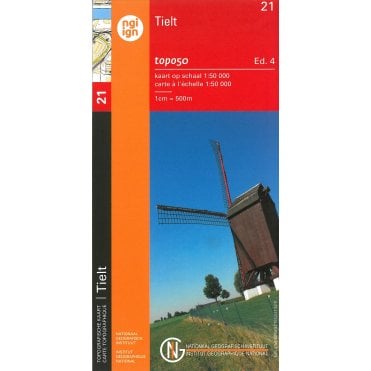 Tielt - Belgium IGN Topo map 21