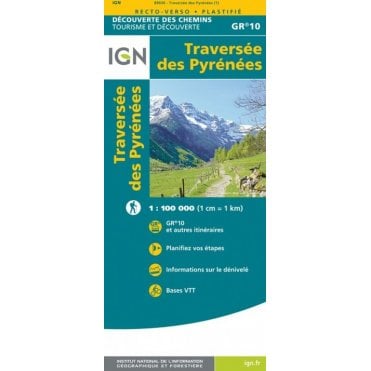 Traversée des Pyrénées - IGN map 89030