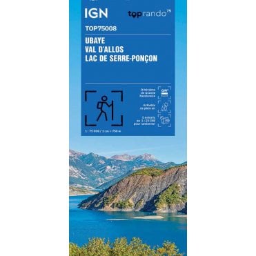Ubaye / Val d'Allos / Lac de Serre-Poncon - IGN TOP75, map 75008
