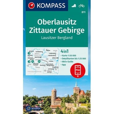 Upper Lusatia, Zittau Mountains, Lusatian Highlands | Kompass hiking map 811