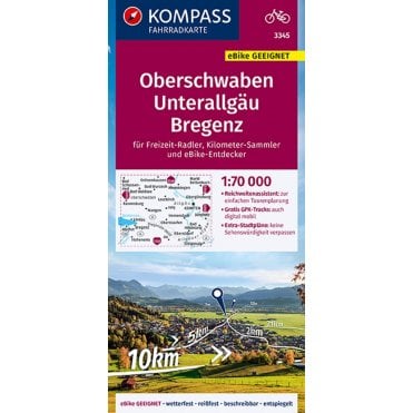 Upper Swabia - Lower Allgau - Bregenz | Kompass cycling map