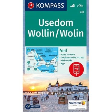 Usedom, Wollin / Wolin | Kompass hiking map 738