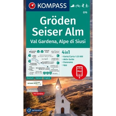 Val Gardena, Alpe di Siusi | Kompass hiking map 076