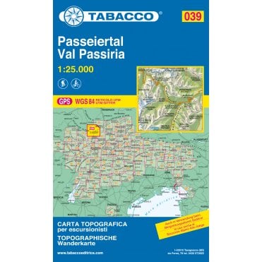 Val Passiria / Passeiertal | Tabacco, map 039