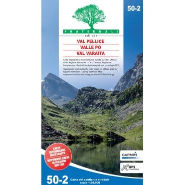Val Pellice, Valle Po, Val Varaita - Fratenali 1:50k Hiking Map 50-2