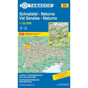 Val Senales Naturno / Schnalstal / Naturns | Tabacco, map 04