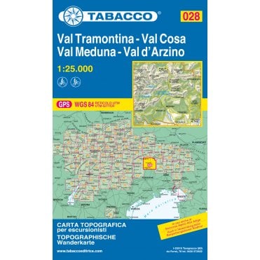 Val Tramontina / Val Cosa / Val d'Arzino | Tabacco, map 028