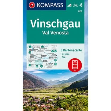 Val Venosta / Vinschgau 3-Map Set | Kompass hiking map 670