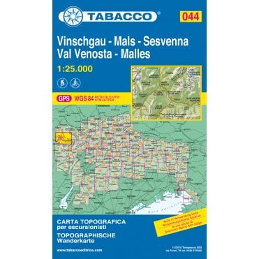 Val Venosta/Vinschgau / Sesvenna | Tabacco, map 044