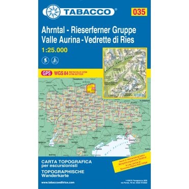 Valle Aurina / Vedrette di Ries / Ahrntal | Tabacco, map 035