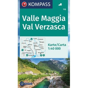Valle Maggia, Val Verzasca | Kompass hiking map 110
