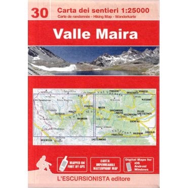 Valle Maira (Piedmont Italy): Hiking Map 30 - L'Escursionista Editore