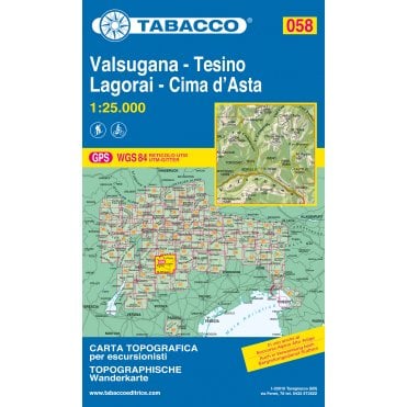 Valsugana / Tesino / Lagorai / Cima d'Asta | Tabacco, map 058