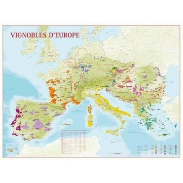 Vineyards of Europe Paper Wall Map 9902