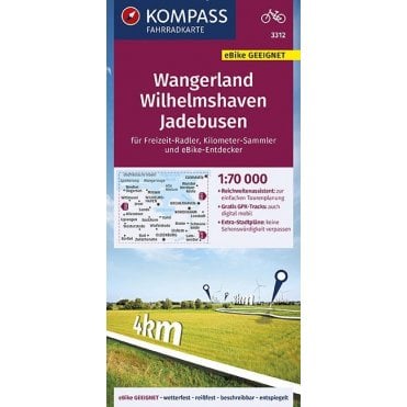 Wangerland, Wilhelmshaven, Jadebusen | Kompass cycling map 3312