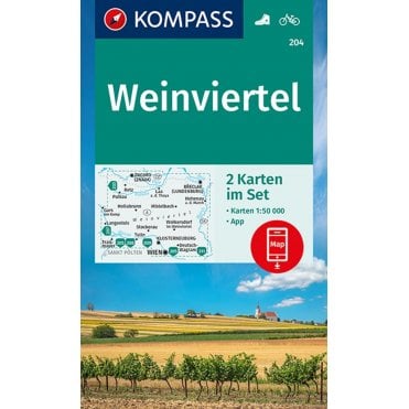 Weinviertel (Wine Quarter - 2 map set) | Kompass hiking map 204