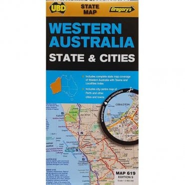 Western Australia State & Cities Map 619