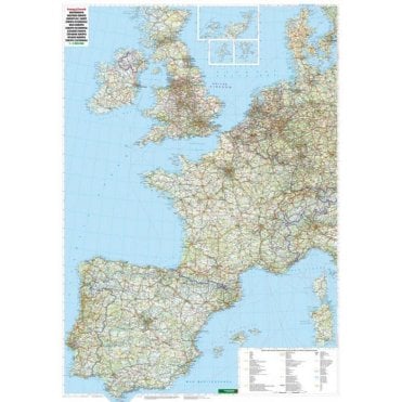 Western Europe Physical Paper Wall Map (Rolled)