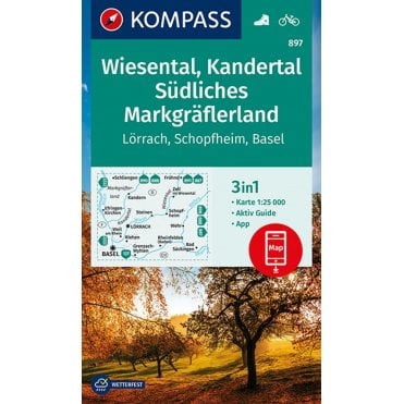 Wiesental, Kandertal, Southern Markgraeflerland | Kompass hiking map 897