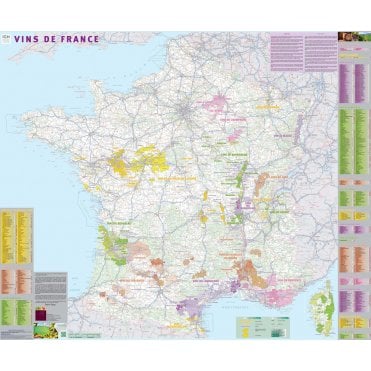 Wines of France Laminated Wall map