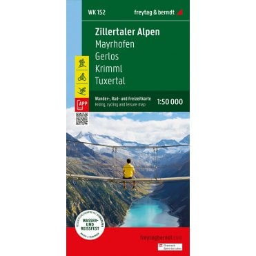 WK 152: Zillertal Alps - Mayrhofen - Gerlos - Krimml - Tuxertal Hiking Map