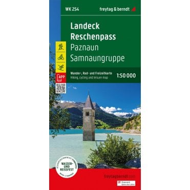 WK 254: Landeck - Reschenpass - Paznaun - Samnaungruppe Hiking Map