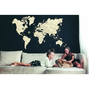 World map wood XXL