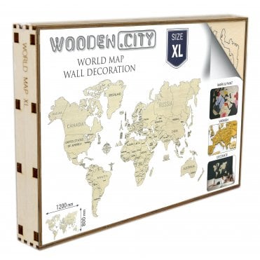 World map wood XL