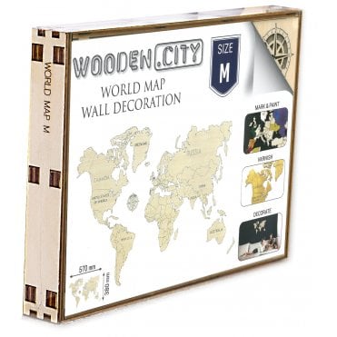 World map wood M