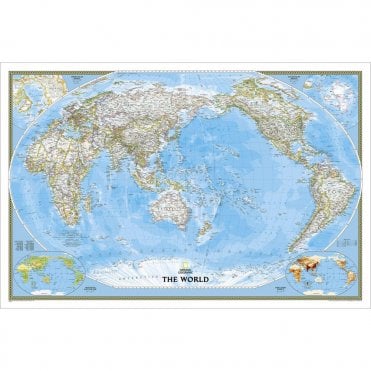 World Classic, Pacific Centered Wall Map (46 x 30.5 inches)